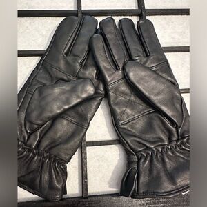 Black 100% Leather Gloves